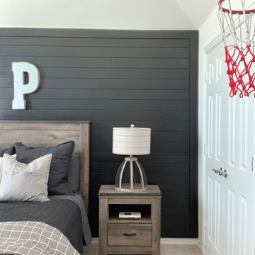 Timeless Midnight Black Shiplap in Bedroom Redesign