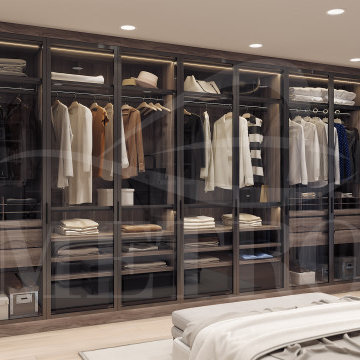 Tobacco Pacific Walnut Glass door wardrobe