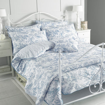 Toile French Blue Bed Linen Set