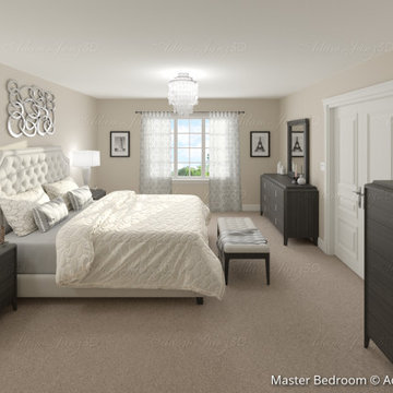 Townhome Master Bedroom 3D Render