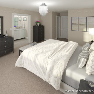 Townhome Master Bedroom 3D Render