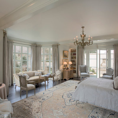 Bedroom - traditional bedroom idea in Charlotte with gray walls
