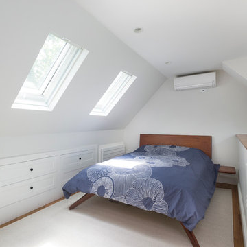 Transitional Cambridge Attic Bedroom Loft