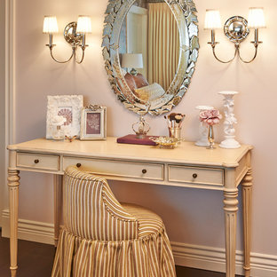 Inspiration for a traditional bedroom in Vancouver with beige walls.