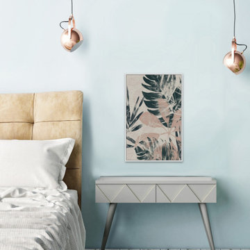 "Tropical Blush IV" Floater Framed Painting Print on Canvas