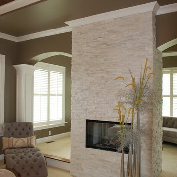 Two-Sided Fireplace in Master Bedroom