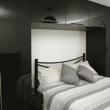 Ultra-modern bespoke bedroom in a new city development in the City of London