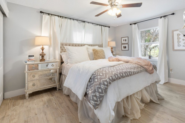 Transitional Bedroom by nFlight Photography