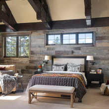 Master Bedroom With wood wall