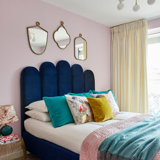 Design ideas for a contemporary bedroom in London.