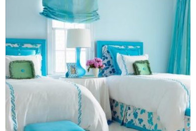 Bedroom - coastal bedroom idea in Other