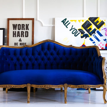 Versailles Sacré Bleu Velvet Sofa