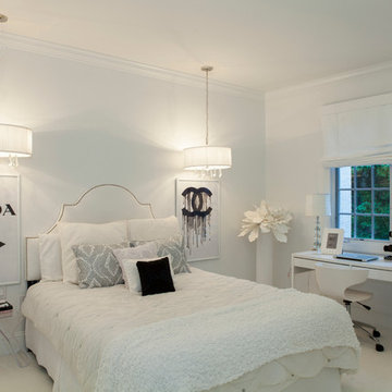 Villanova, PA: White Teen Bedroom with Black Accents