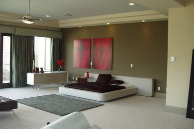 Example of a minimalist bedroom design in Las Vegas
