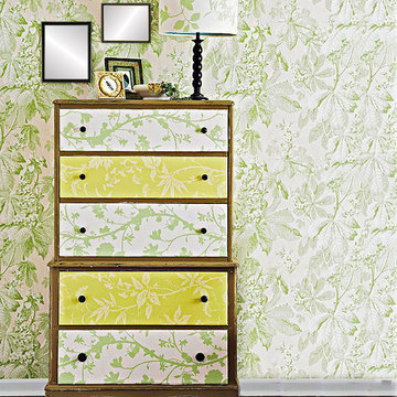 Wall Papered Dresser for Bedroom