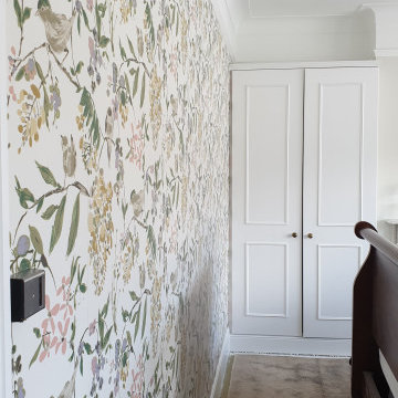 Wallpaper in Master bedroom transformation in Balham