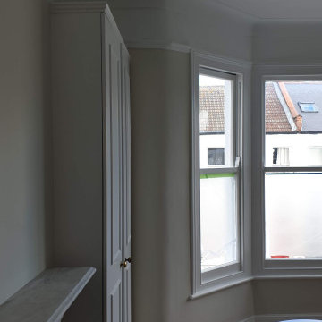 Wallpaper in Master bedroom transformation in Balham