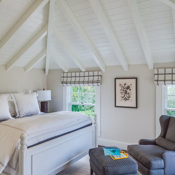 Warm Welcome - Bedroom & Wood Ceiling - Cape Cod, MA Custom Home