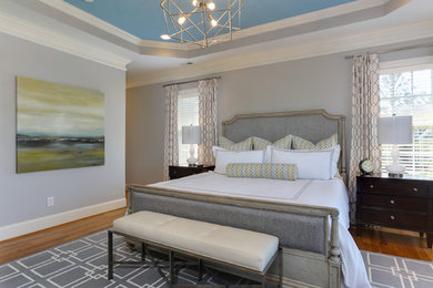Inspiration for a transitional master bedroom remodel in Raleigh