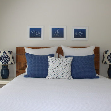 White and Blue Guest Bedroom