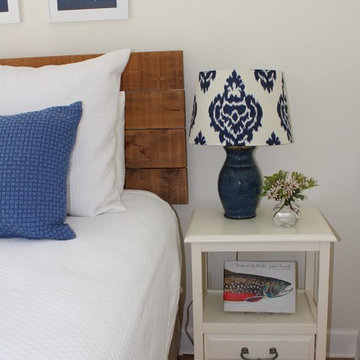 White and Blue Guest Bedroom