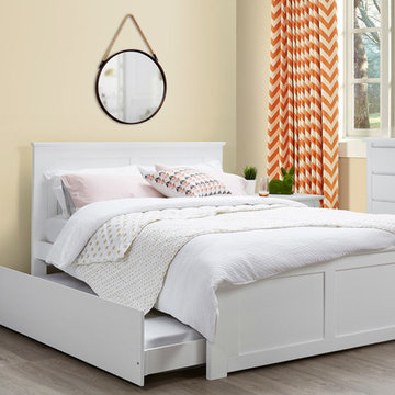WHITE DOUBLE TRUNDLE BEDROOM SUITE 4PCE