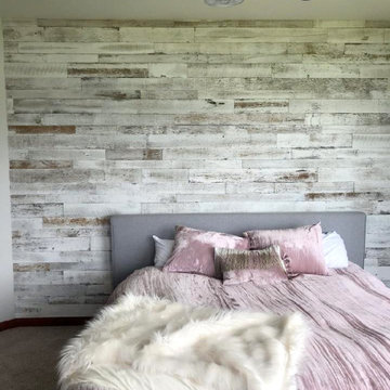 White wash reclaimed wood wall