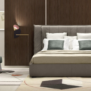 Wind Modern Leather Bed by Gamma