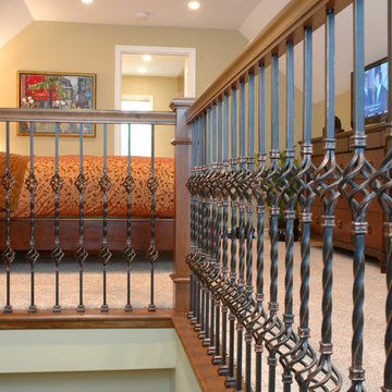 Wrought Iron Railing Adds Flair to Second Floor Bedroom