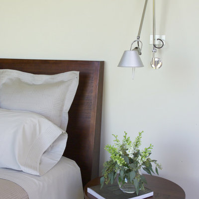 Example of a trendy bedroom design in San Francisco with beige walls