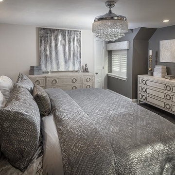 Wynnewood, PA: Transitional Glam Bedroom & Laundry Room