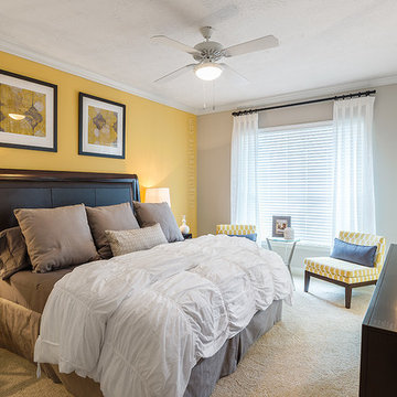 Yellow Accent Wall Bedroom