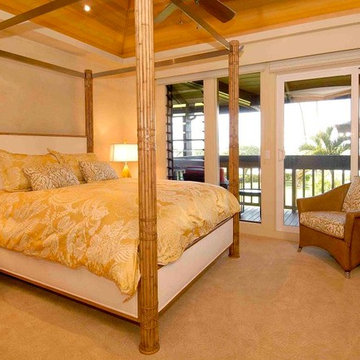 Yellow Tropical 2nd Master Suite in Casually Elegant Maui Remodel
