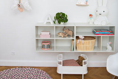 Aménagement d'une chambre d'enfant scandinave.