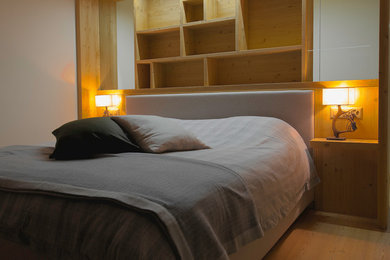 На фото: спальня в стиле рустика