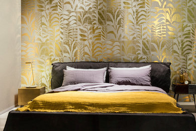 ミラノにあるコンテンポラリースタイルのおしゃれな寝室