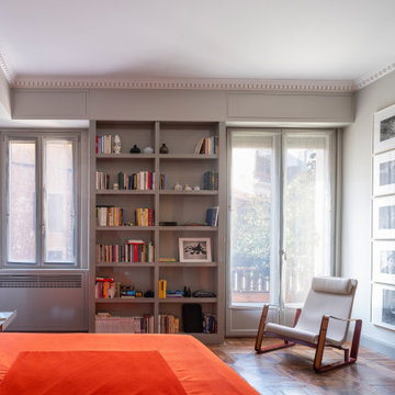 Dark Green and Orange - Boiserie moderne e pareti attrezzate