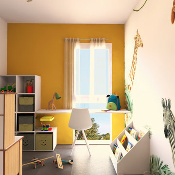 chambre d'enfant bureau et rangement semi-sur mesure