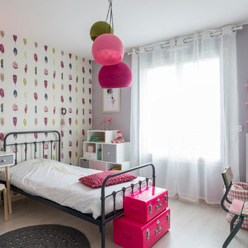Chambre fillette rose romantique
