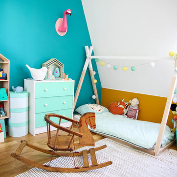 Etude déco et suivi de travaux d'un appartement familial sous les toits