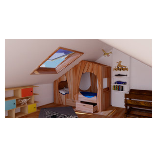 Cabane intérieure de maison  Lit cabane en bois pour enfant -  abra-ma-cabane