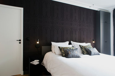 レンヌにあるコンテンポラリースタイルのおしゃれな寝室のレイアウト