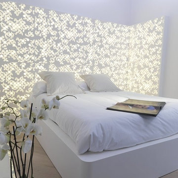 Chambre avec tête de lit en Krion