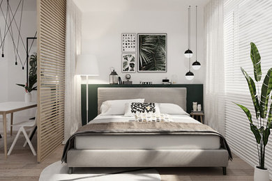 Design ideas for a contemporary bedroom in Brussels.