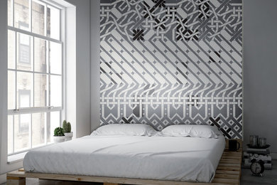 マルセイユにあるコンテンポラリースタイルのおしゃれな寝室のレイアウト