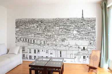 Papier peint toits de Paris
