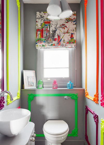 Eclectic Powder Room by NBB Design