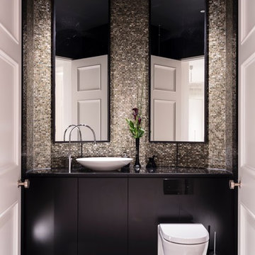 75 Powder Room with Black Cabinets Ideas You'll Love - April, 2022 | Houzz