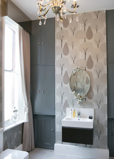 Transitional Cloakroom by Coral Interiors