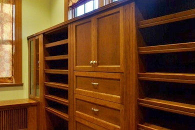 a wood master closet for her